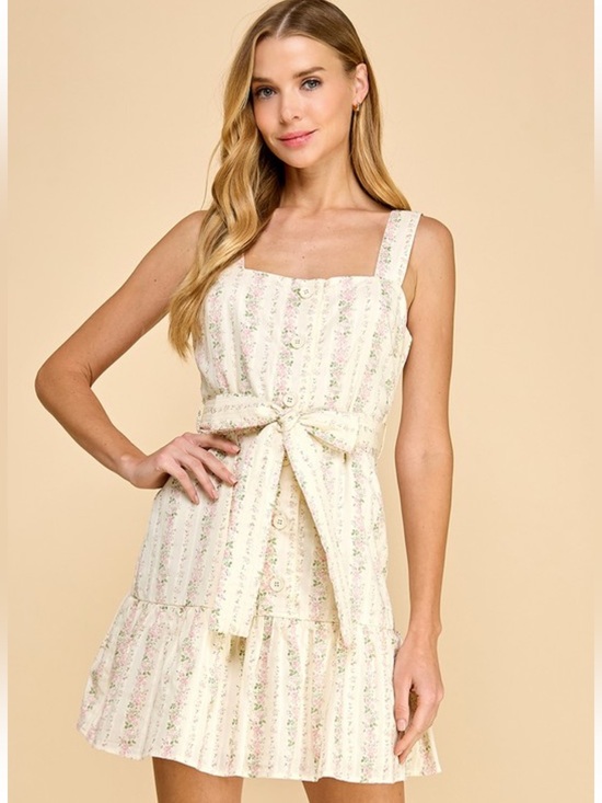 TCEC Dresses & Skirts - TCEC Floral Button Down Drop Waist Dress 100% Cotton NEW
